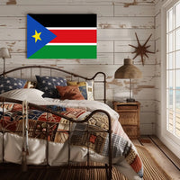 South Sudan Flag with Modern Geometric Design Country Flag Poster PosterGoat