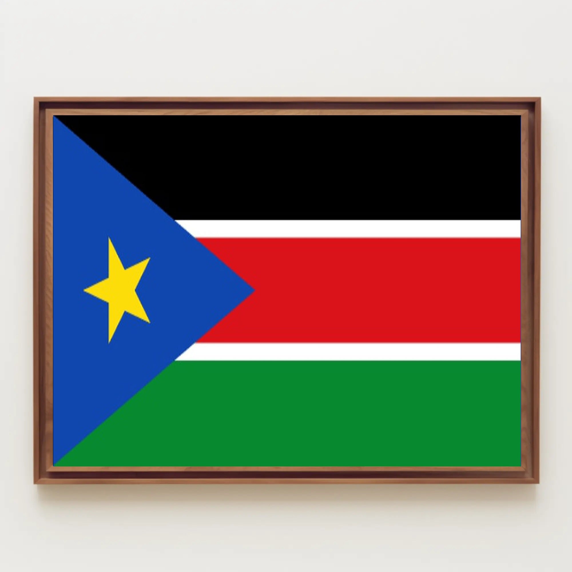 South Sudan Flag with Modern Geometric Design Country Flag Poster PosterGoat