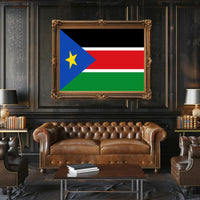 South Sudan Flag with Modern Geometric Design Country Flag Poster PosterGoat