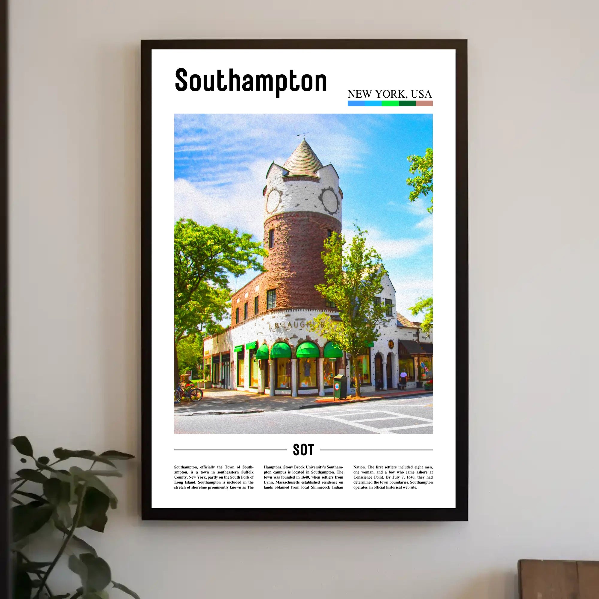 Southampton New York Architectural Elegance Travel Poster PosterGoat