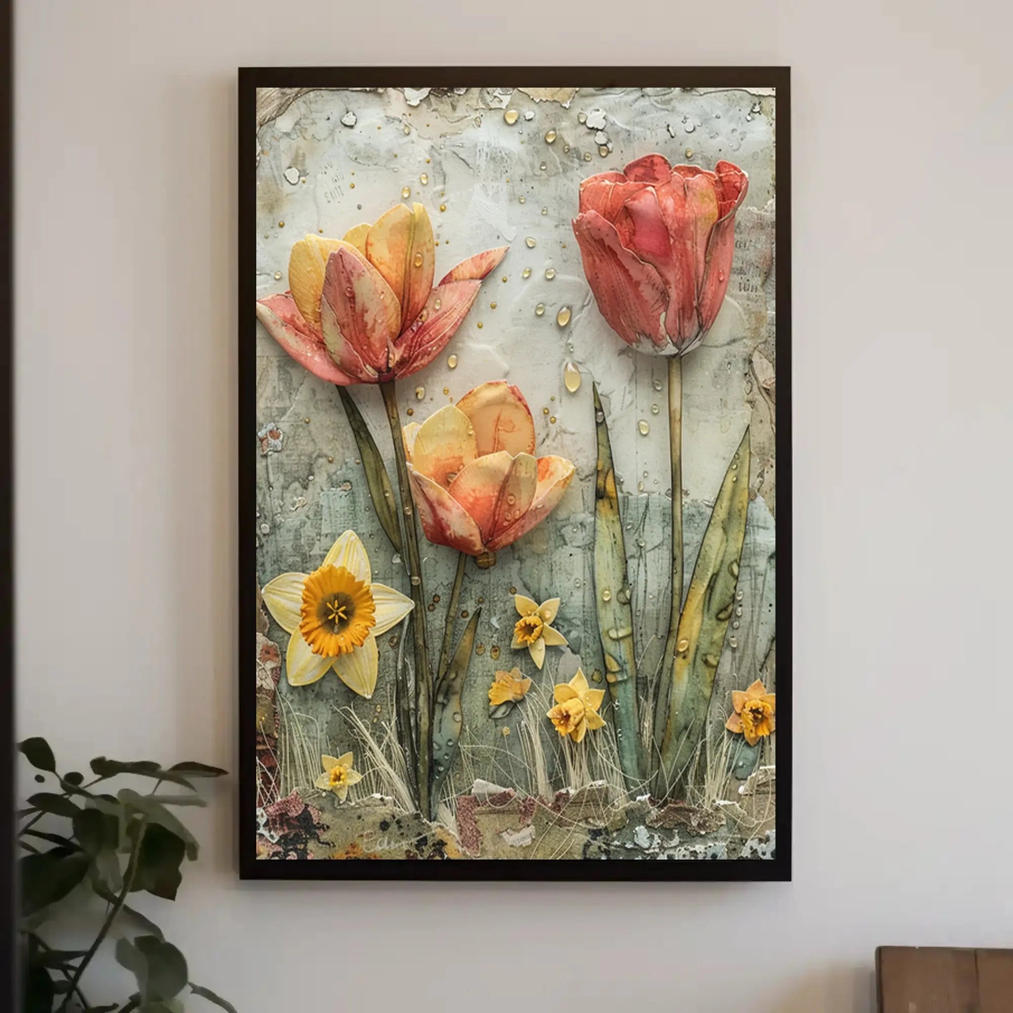 Springtime Flowers Artistic Collage Abstract, Artistic, or Pop Culture Poster PosterGoat