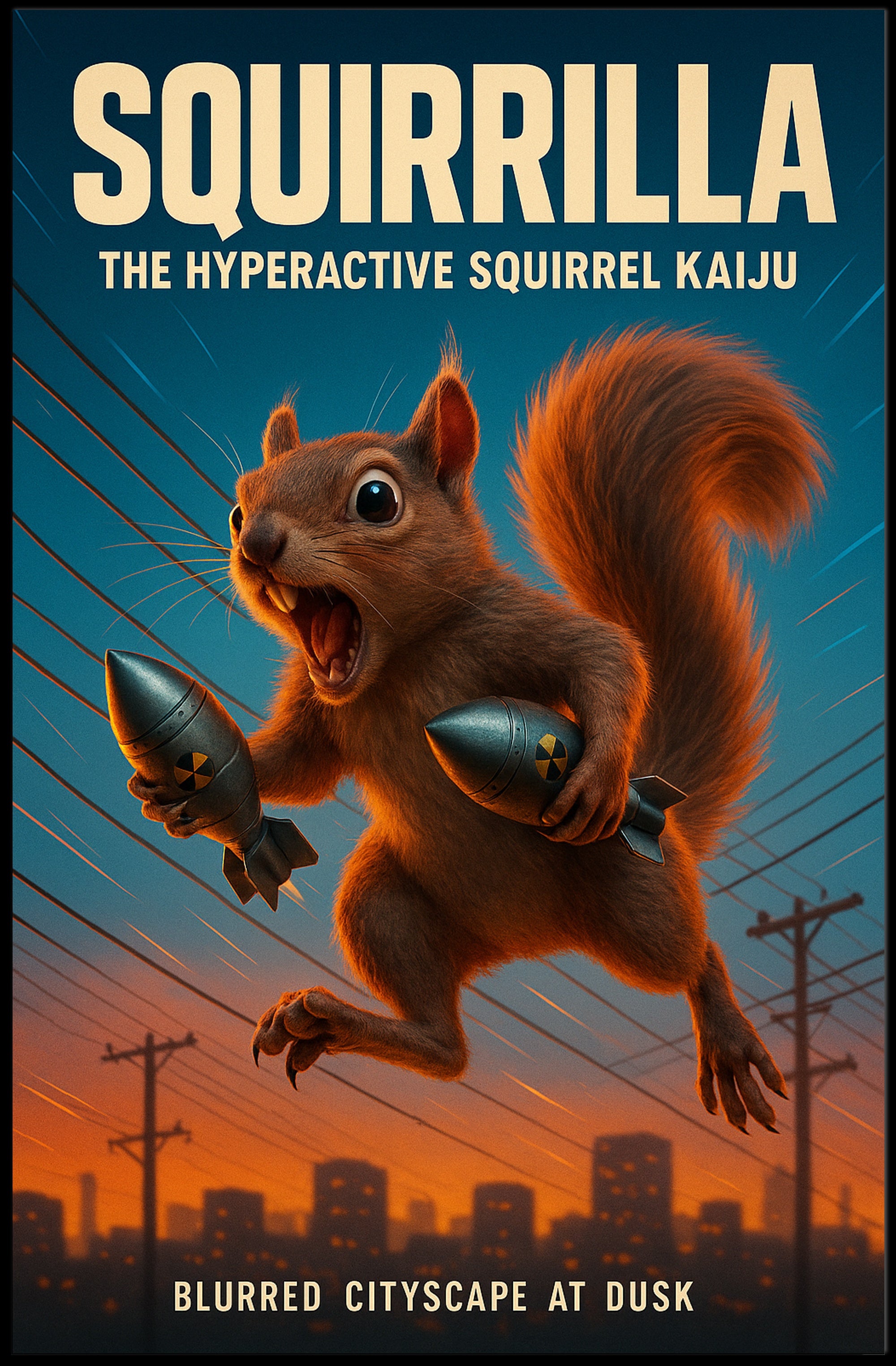 Squirrilla The Hyperactive Squirrel Poster PosterGoat