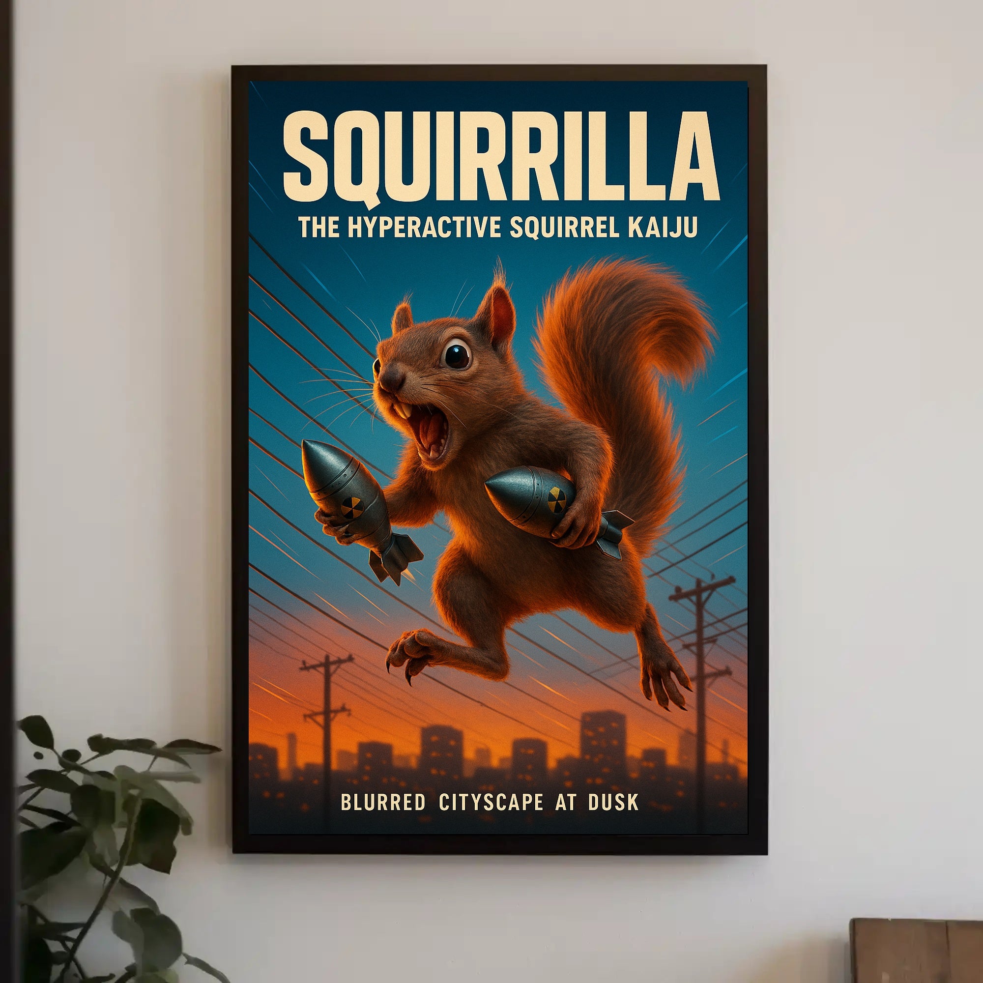 Squirrilla The Hyperactive Squirrel Poster PosterGoat