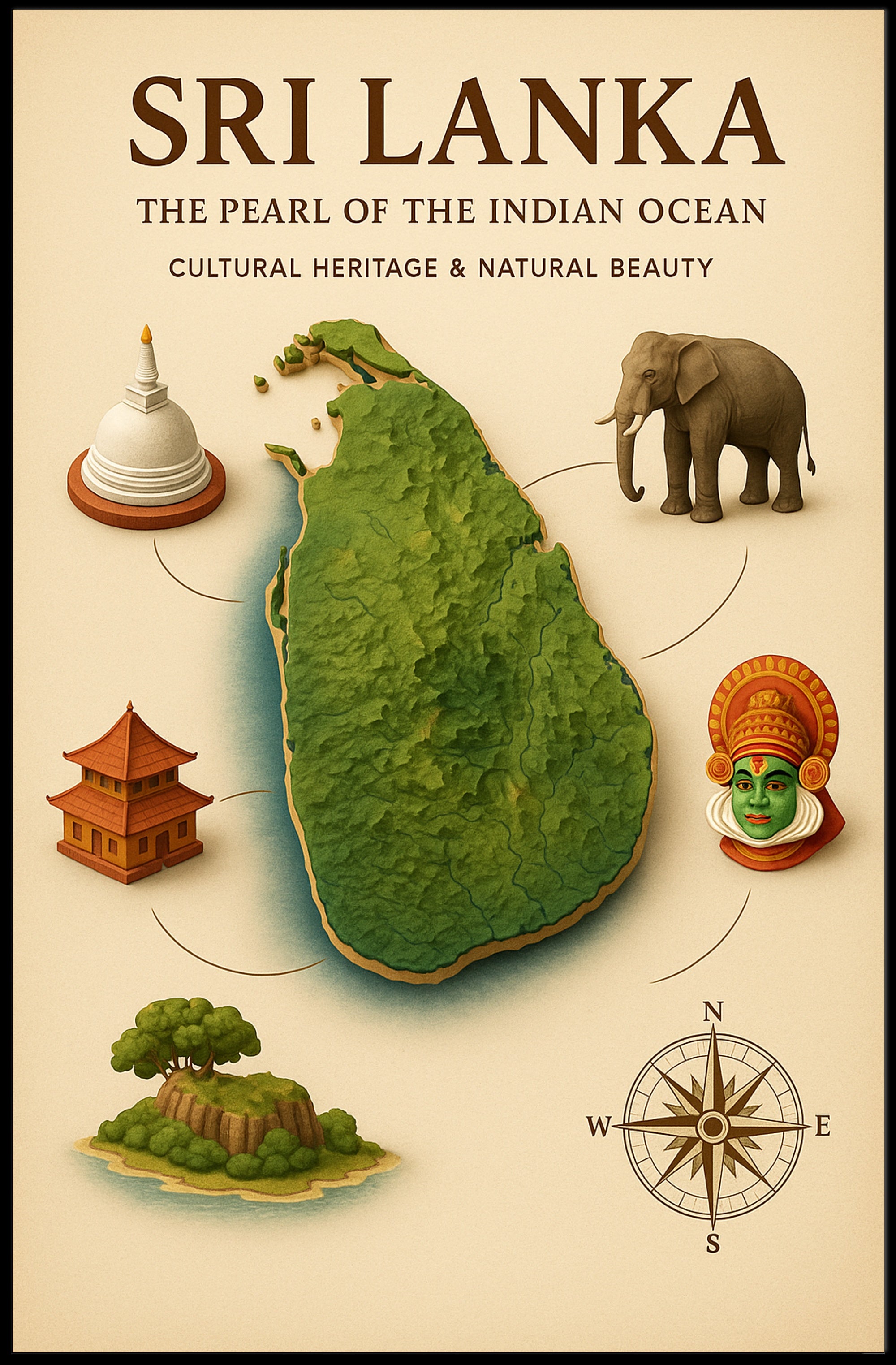 Sri Lanka The Pearl Of The Indian Poster PosterGoat