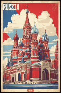 St. Basil's Cathedral Vintage Art Poster PosterGoat