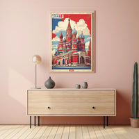 St. Basil's Cathedral Vintage Art Poster PosterGoat