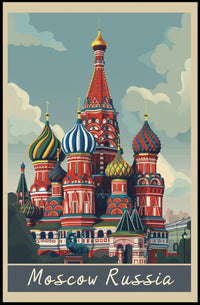 St. Basil's Cathedral Vintage Poster PosterGoat