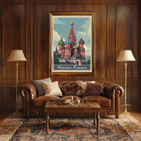 St. Basil's Cathedral Vintage Poster PosterGoat