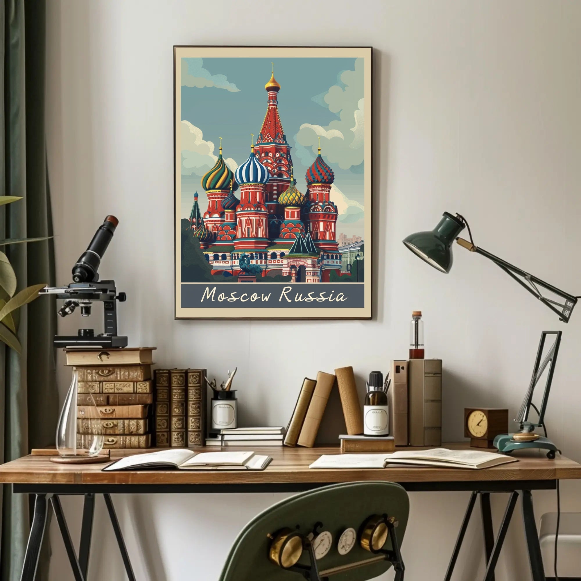 St. Basil's Cathedral Vintage Poster PosterGoat