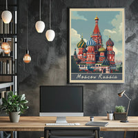 St. Basil's Cathedral Vintage Poster PosterGoat