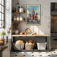St. Basil's Cathedral Vintage Poster PosterGoat