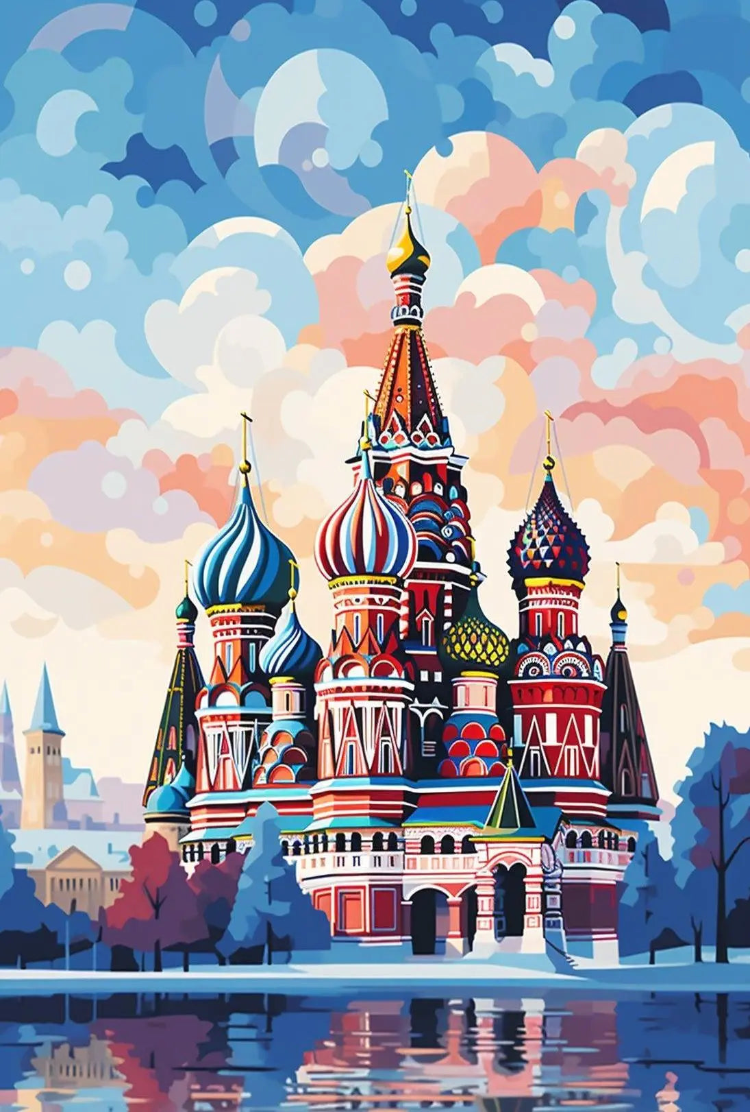 St. Basil’s Cathedral Whimsical Art Poster - Cultural or Heritage Poster PosterGoat
