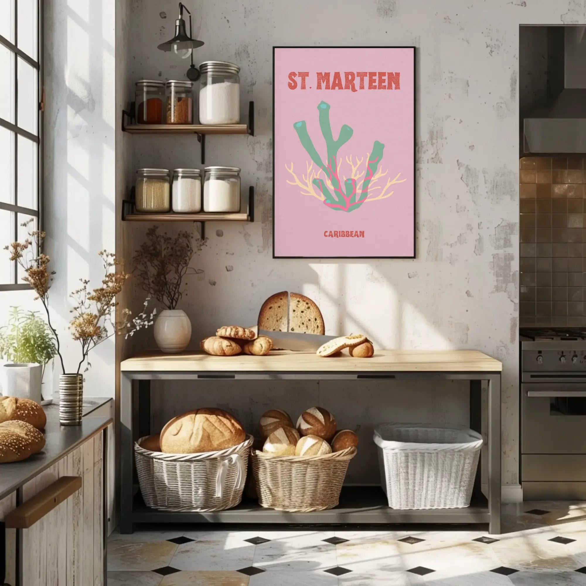 St. Marteen Caribbean Escape Minimalist Travel Poster PosterGoat