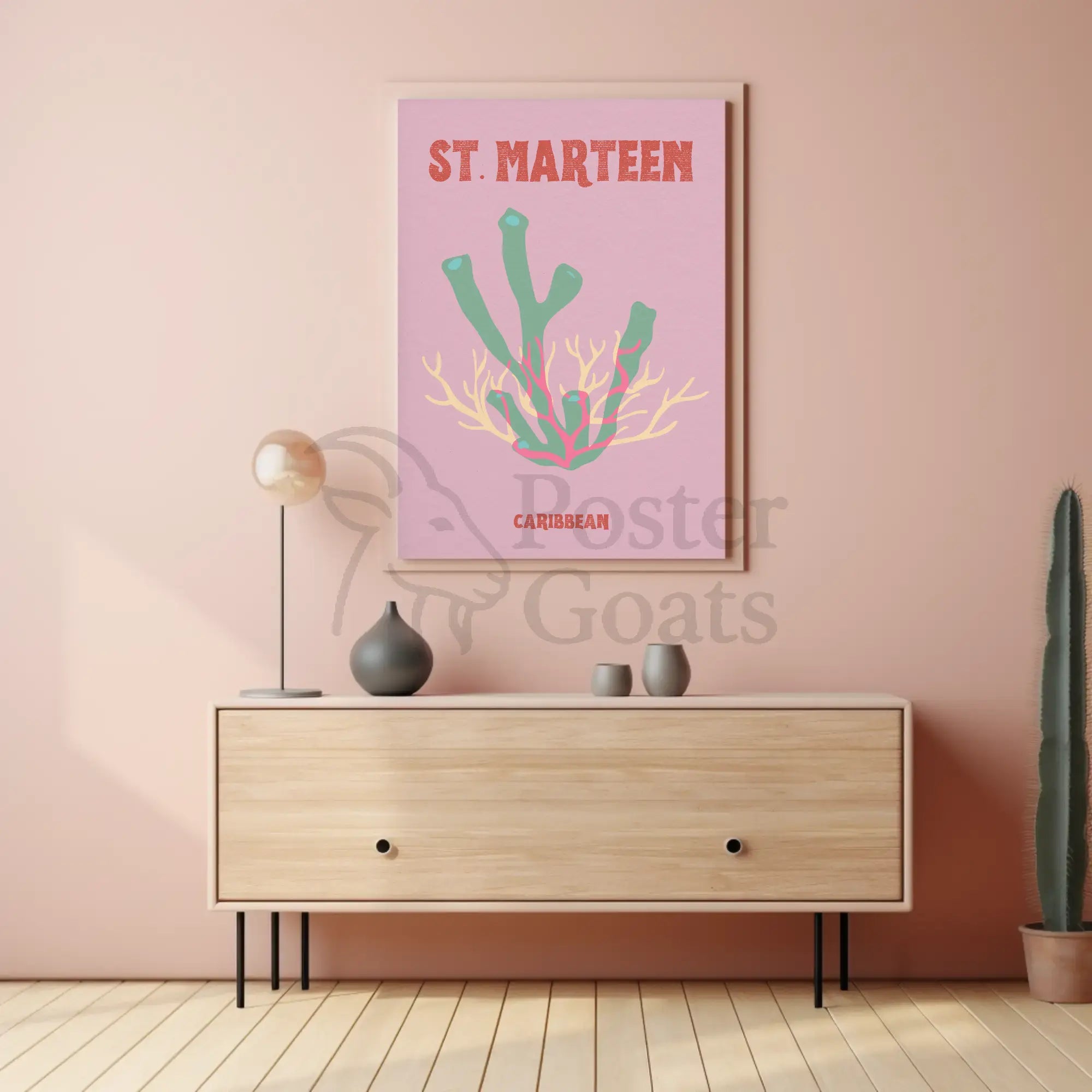 St. Marteen Caribbean Escape Minimalist Travel Poster PosterGoat