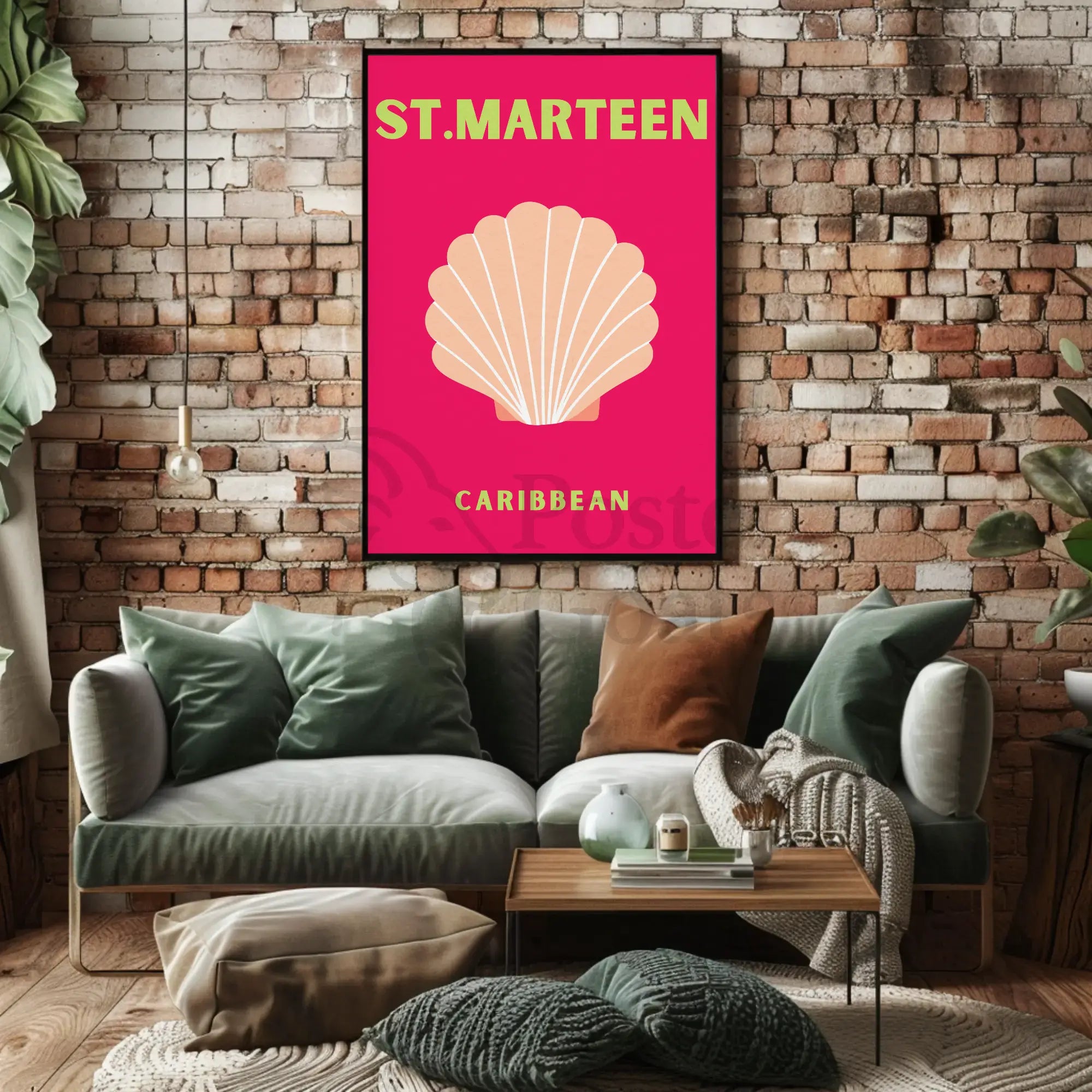 St. Marteen Vibrant Coastal Travel Poster PosterGoat