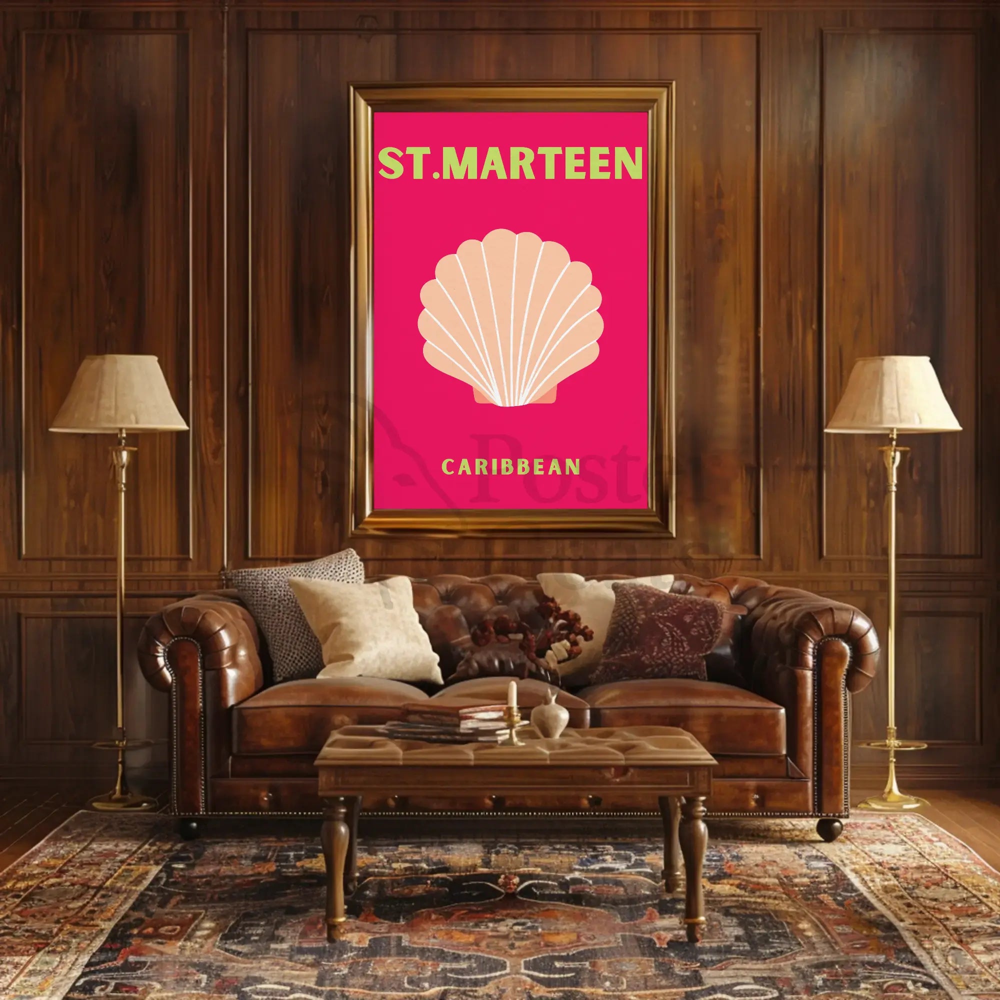 St. Marteen Vibrant Coastal Travel Poster PosterGoat