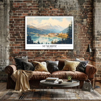 St. Moritz Alpine Elegance Vintage Travel Poster PosterGoat