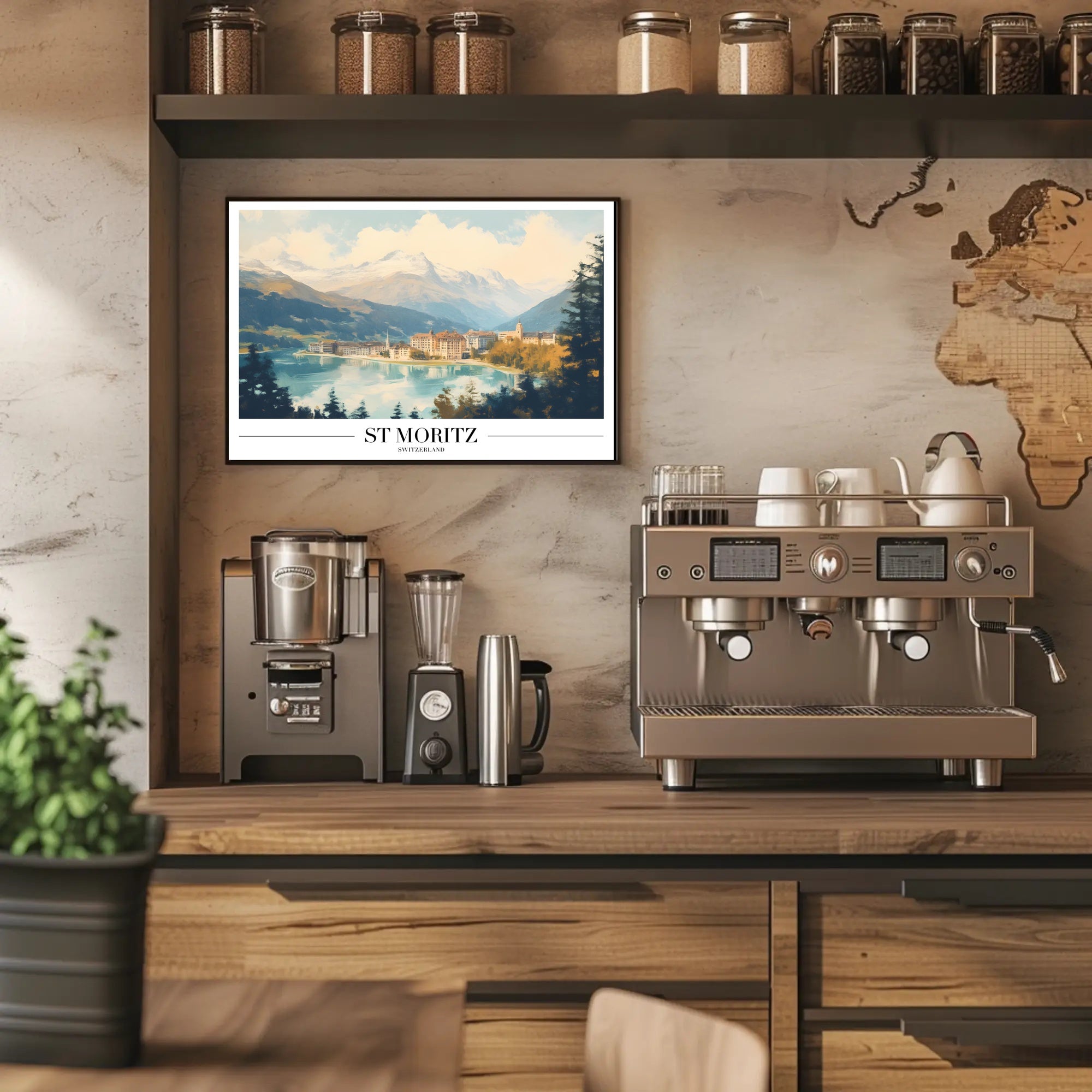 St. Moritz Alpine Elegance Vintage Travel Poster PosterGoat
