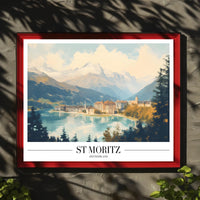 St. Moritz Alpine Elegance Vintage Travel Poster PosterGoat