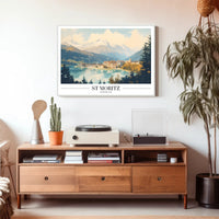 St. Moritz Alpine Elegance Vintage Travel Poster PosterGoat