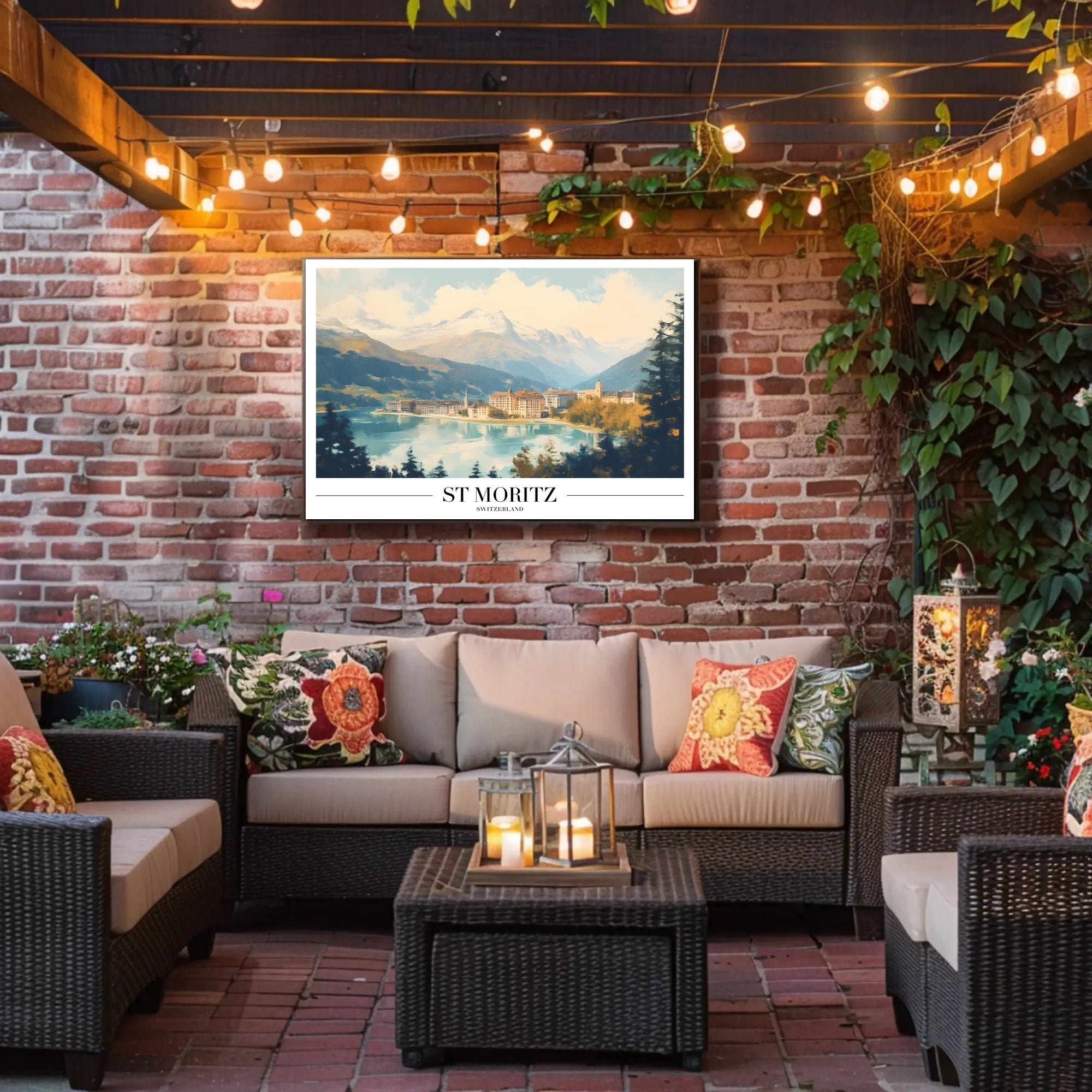 St. Moritz Alpine Elegance Vintage Travel Poster PosterGoat