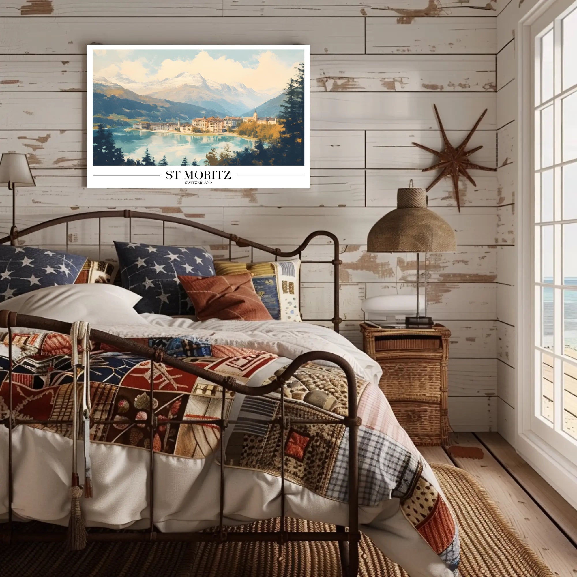 St. Moritz Alpine Elegance Vintage Travel Poster PosterGoat