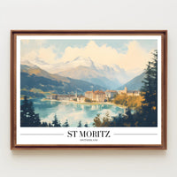 St. Moritz Alpine Elegance Vintage Travel Poster PosterGoat