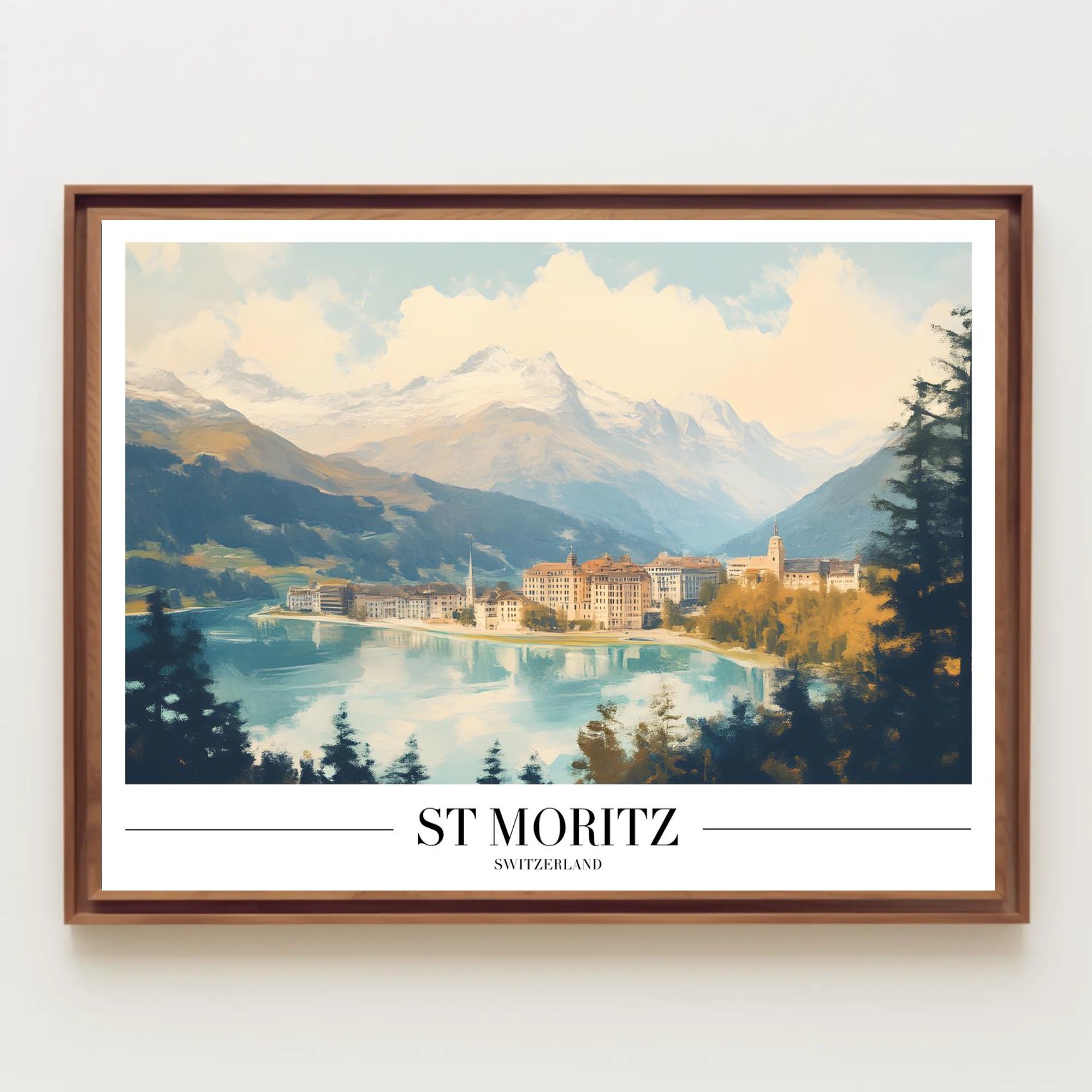 St. Moritz Alpine Elegance Vintage Travel Poster PosterGoat