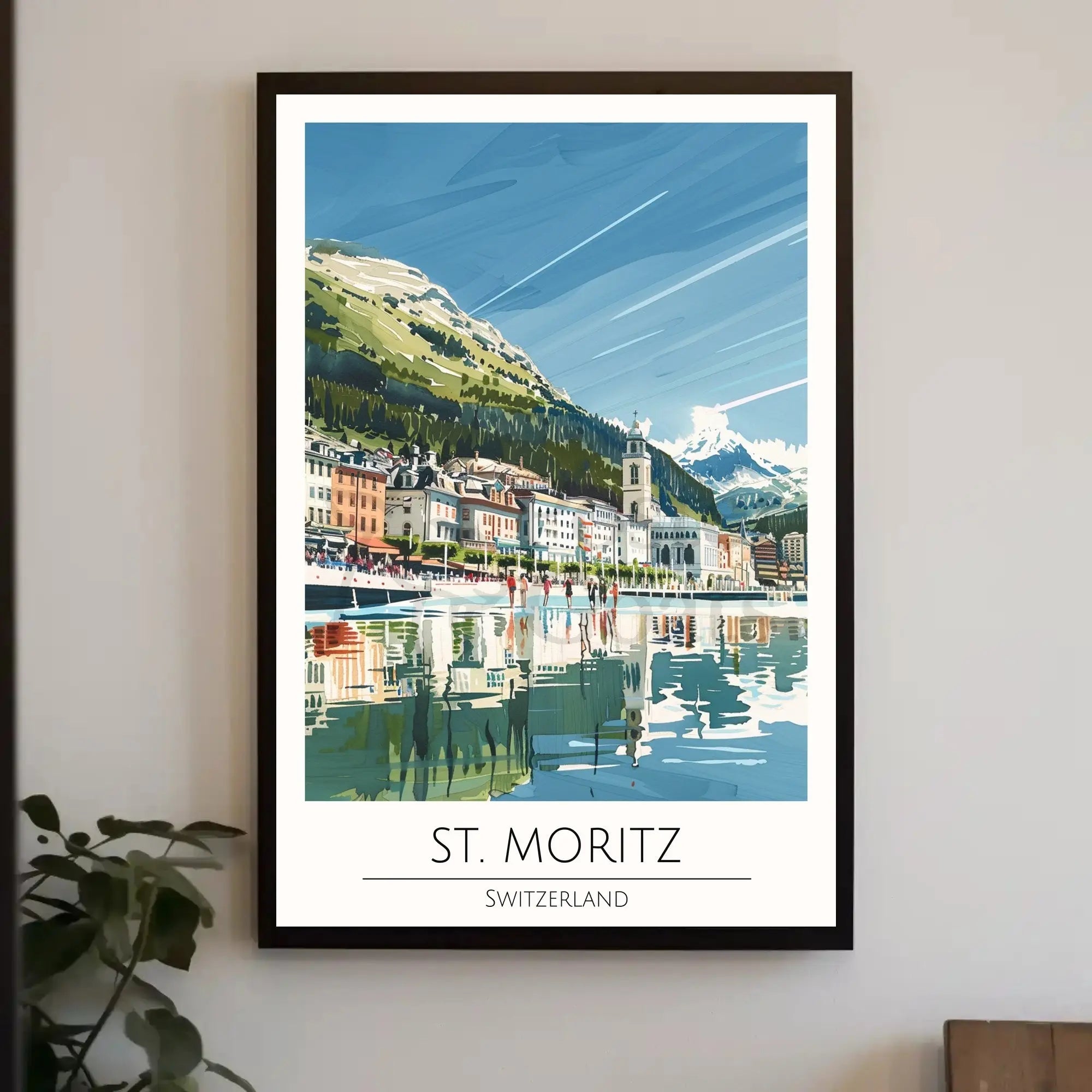 St. Moritz Serenity, Swiss Travel Poster PosterGoat