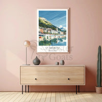 St. Moritz Serenity, Swiss Travel Poster PosterGoat