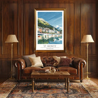 St. Moritz Serenity, Swiss Travel Poster PosterGoat