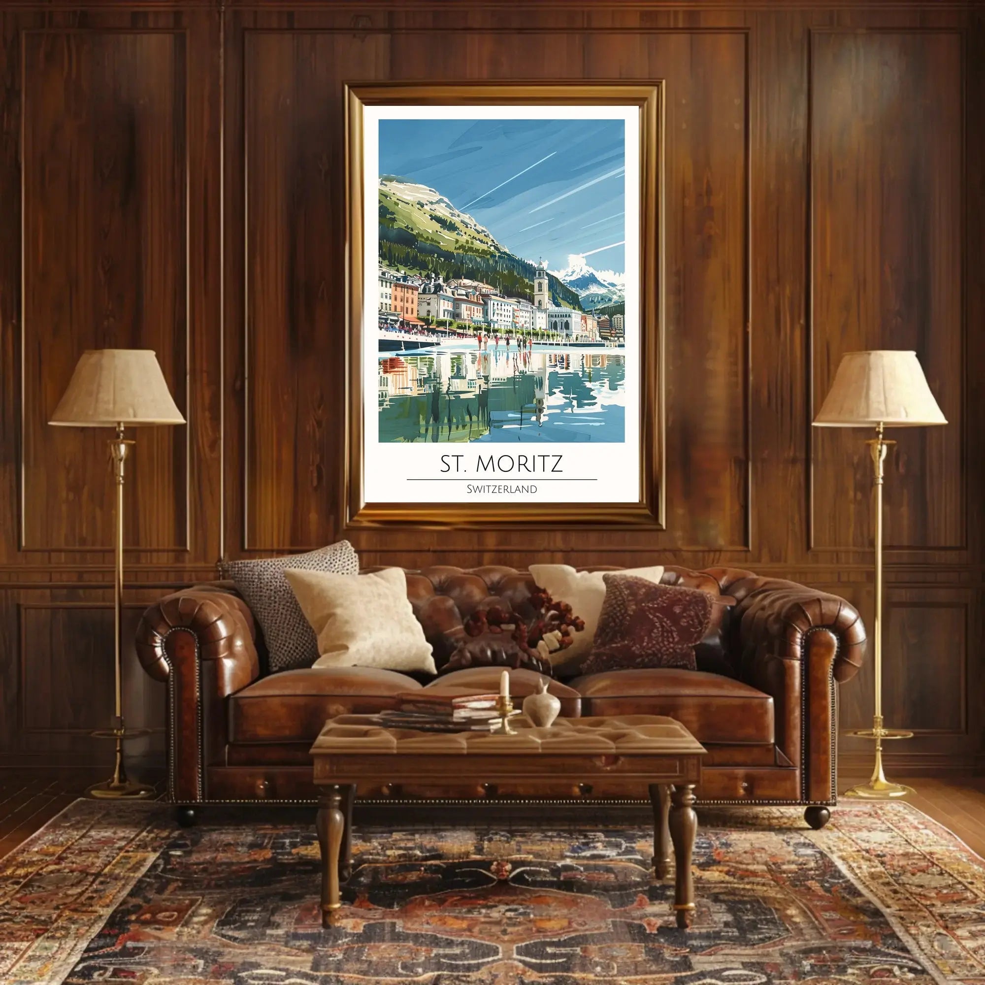 St. Moritz Serenity, Swiss Travel Poster PosterGoat