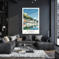 St. Moritz Serenity, Swiss Travel Poster PosterGoat