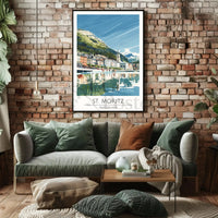St. Moritz Serenity, Swiss Travel Poster PosterGoat