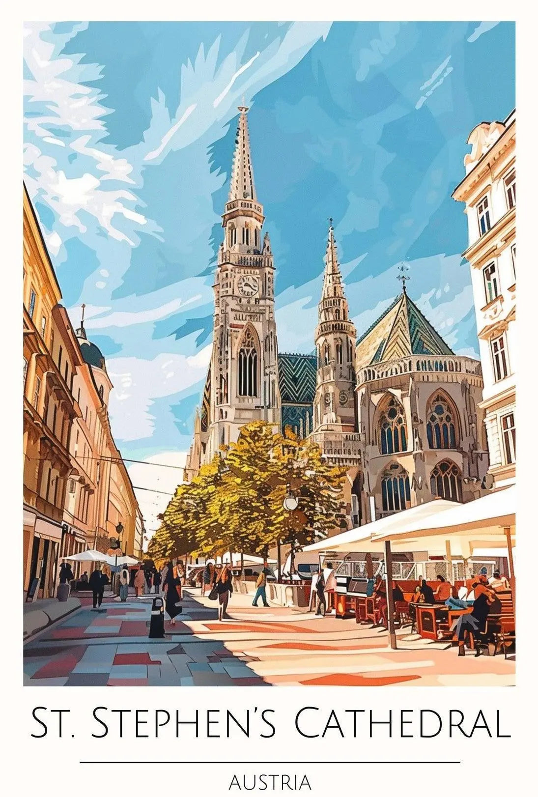 St. Stephen's Cathedral in Vienna: Vibrant Poster PosterGoat
