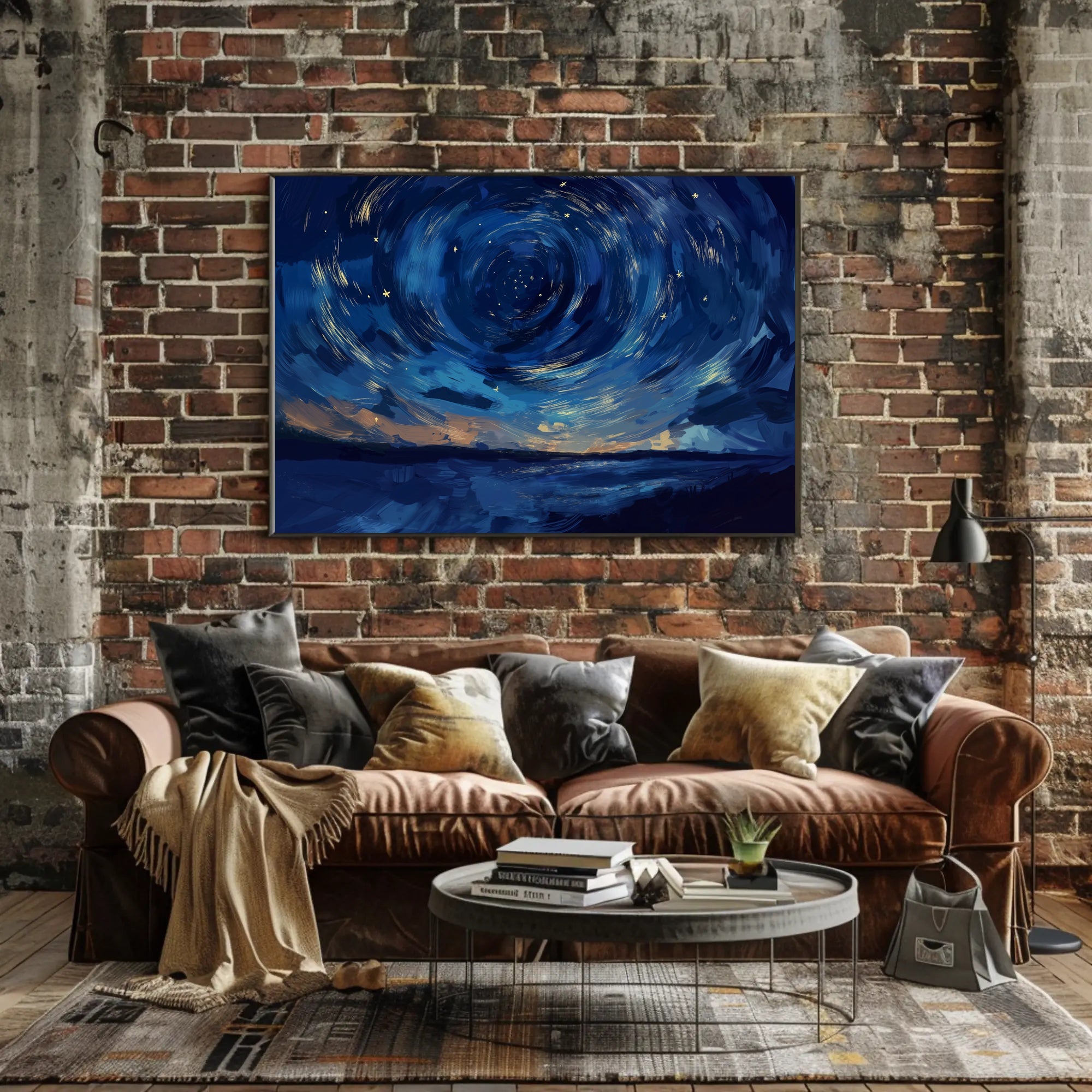 Starry Night Cosmic Landscape Art Print Space or Astronomy Poster PosterGoat