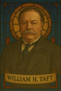 Stately William H. Taft Stained-Glass Historical Poster PosterGoat