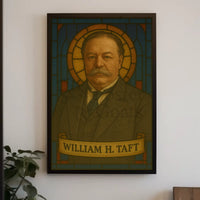 Stately William H. Taft Stained-Glass Historical Poster PosterGoat