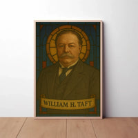 Stately William H. Taft Stained-Glass Historical Poster PosterGoat
