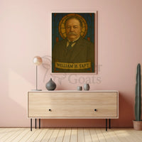 Stately William H. Taft Stained-Glass Historical Poster PosterGoat