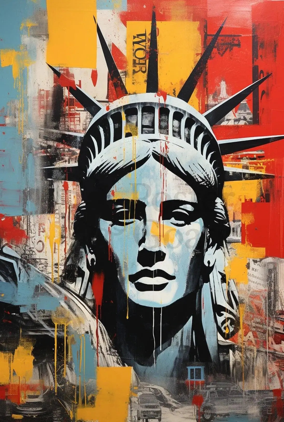 Statue of Liberty Urban Art Abstract, Artistic, or Pop Culture Poster PosterGoat