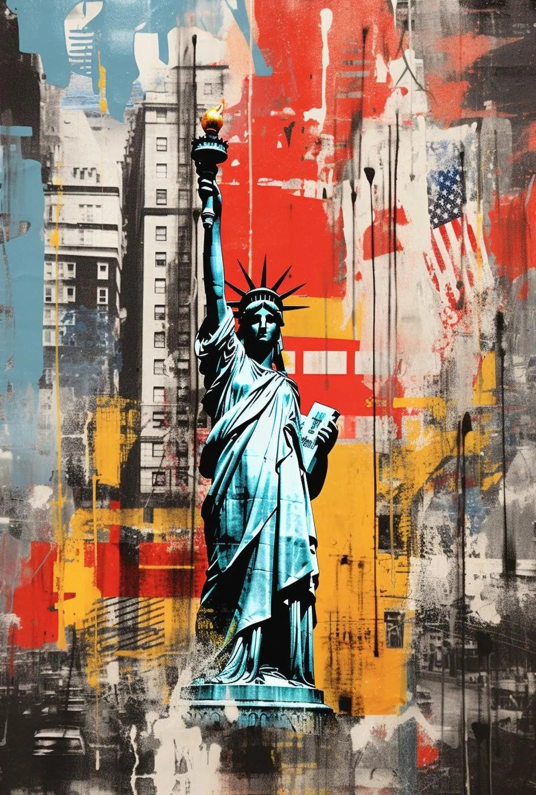 Statue of Liberty Urban Art New York Travel Poster PosterGoat