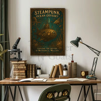 Steampunk Ocean Odyssey Adventure Futuristic Sci-Fi Poster PosterGoat