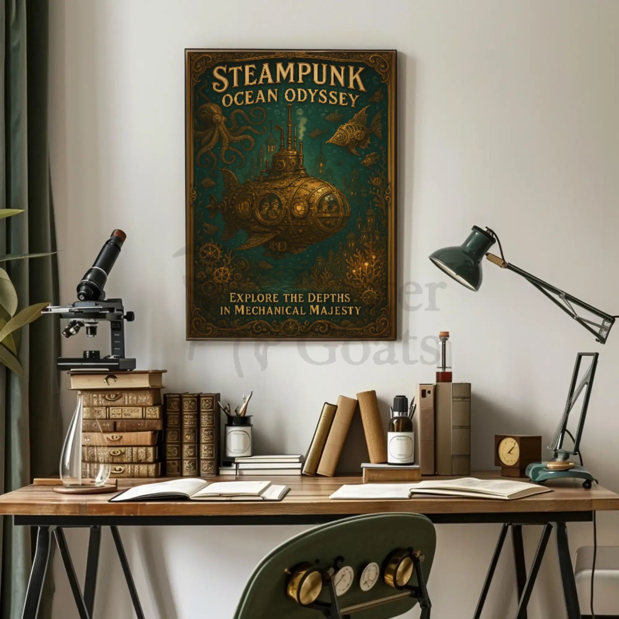 Steampunk Ocean Odyssey Adventure Futuristic Sci-Fi Poster PosterGoat