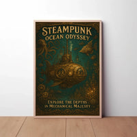 Steampunk Ocean Odyssey Adventure Futuristic Sci-Fi Poster PosterGoat