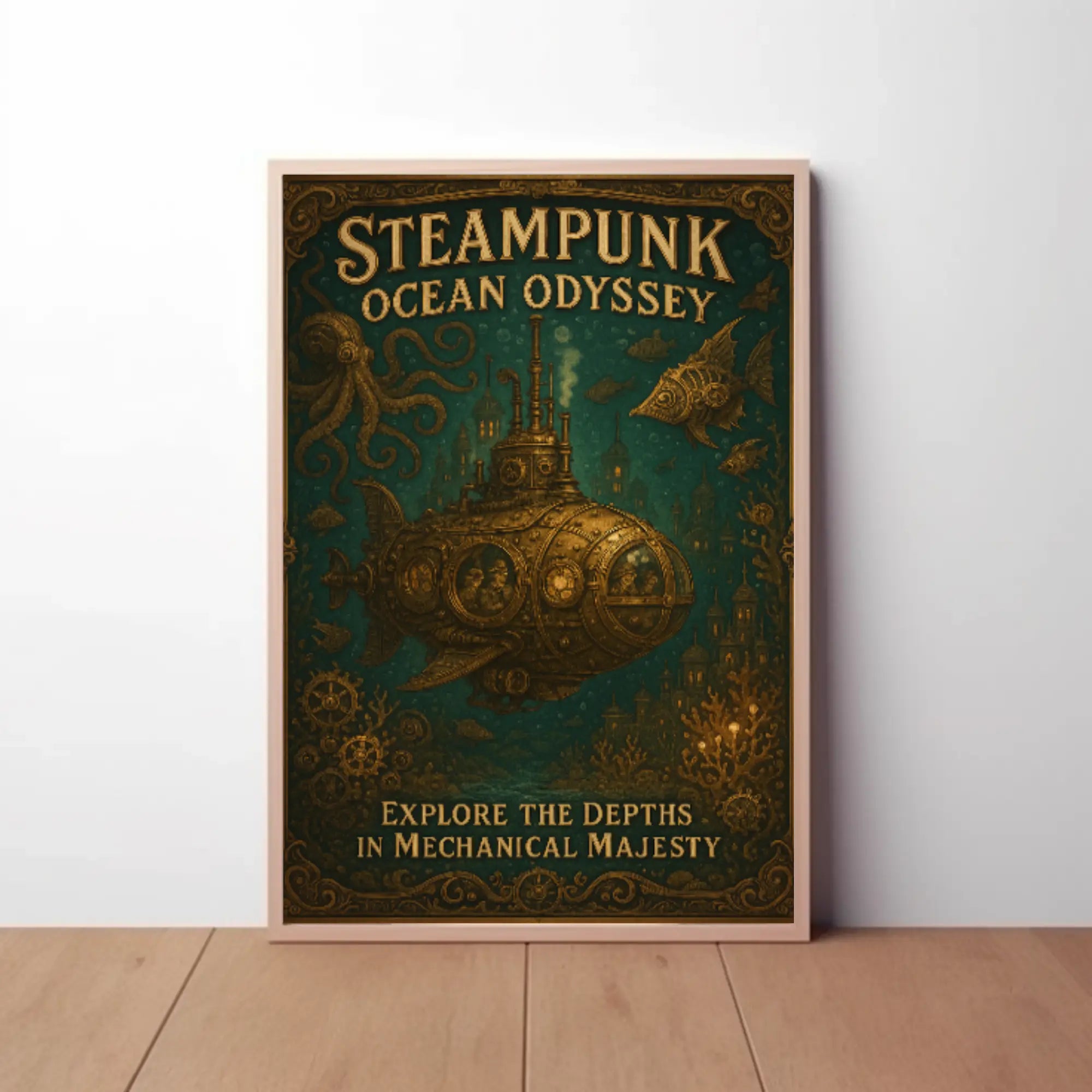 Steampunk Ocean Odyssey Adventure Futuristic Sci-Fi Poster PosterGoat