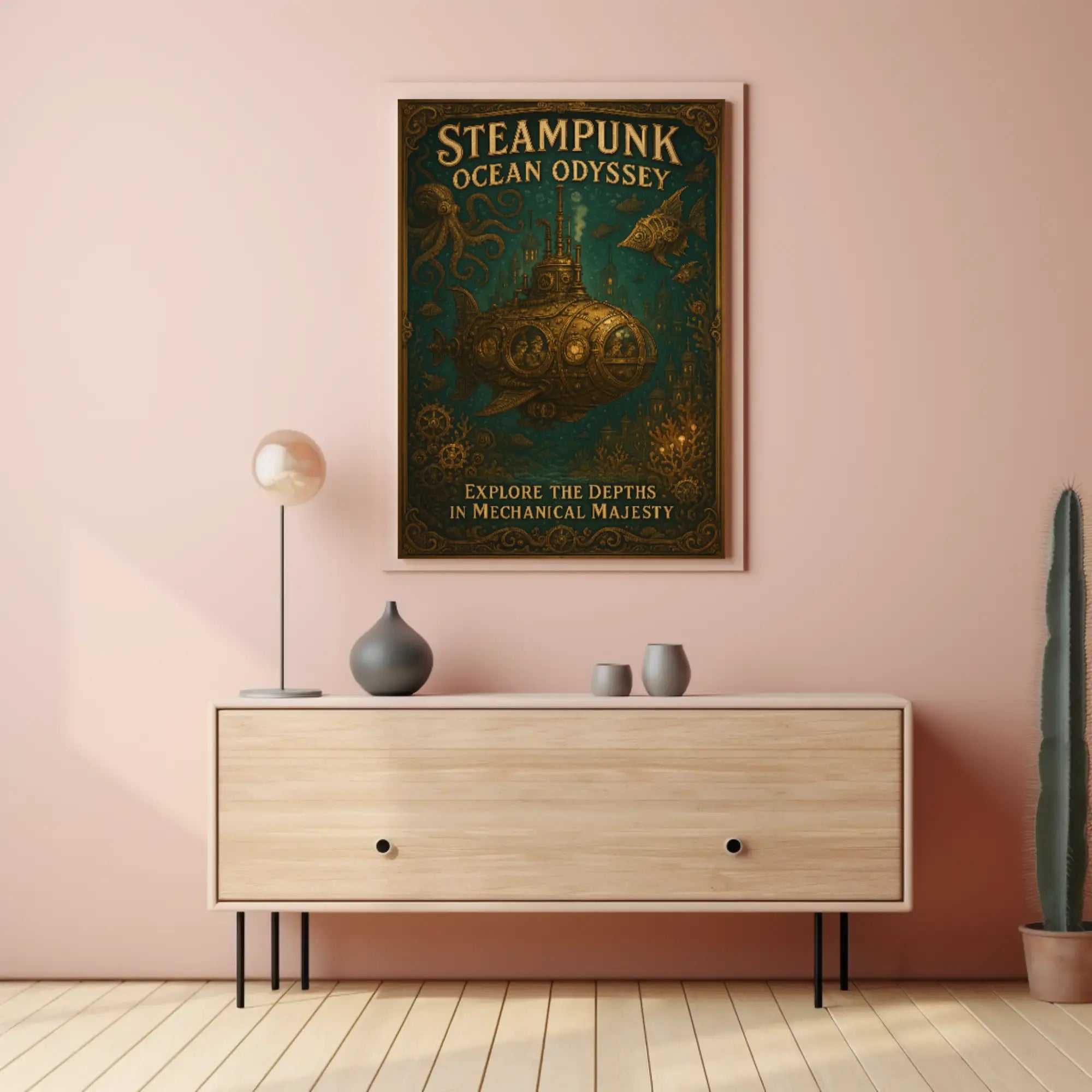Steampunk Ocean Odyssey Adventure Futuristic Sci-Fi Poster PosterGoat