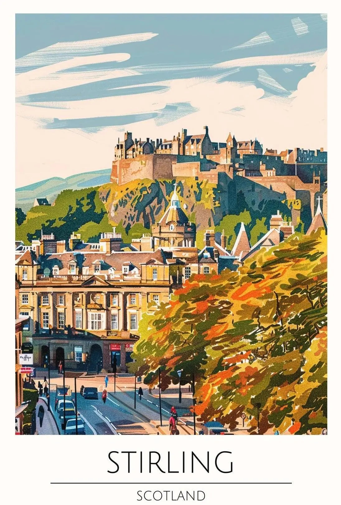 Stirling Castle Vintage Travel Poster PosterGoat