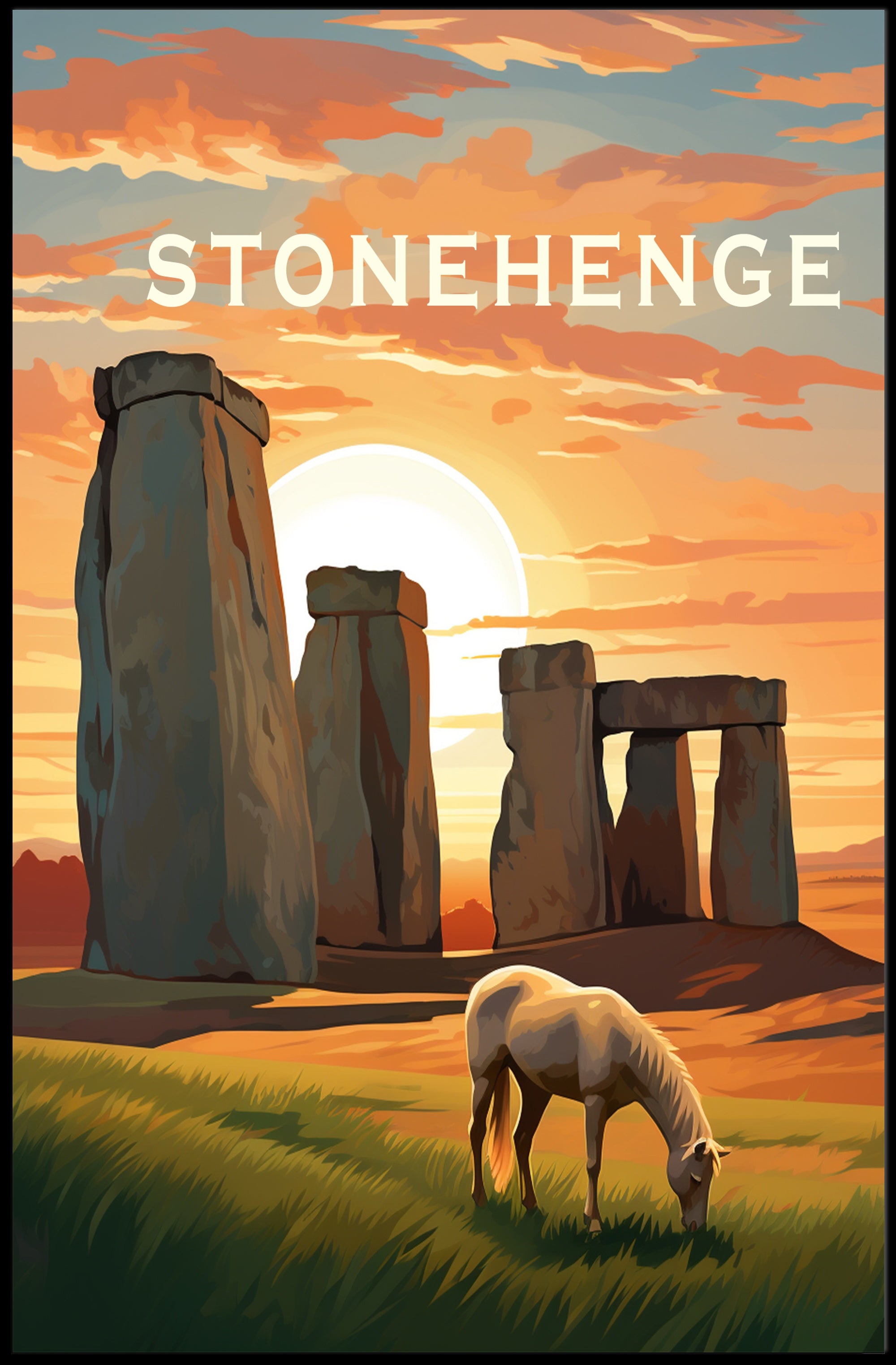 Stonehenge Scenic Sunrise Travel Poster PosterGoat