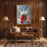 Strawberry Milk Splash Photorealistic Artistic Poster PosterGoat